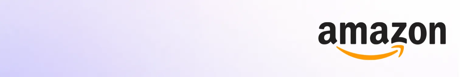 Amazon logo on a wide branded banner